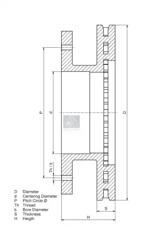 Тормозной диск DT 10.14105 вентилируемый , задняя ось