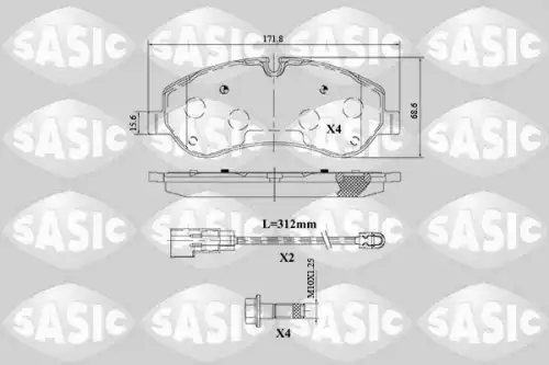 Тормозные колодки дисковые SASIC 6216155