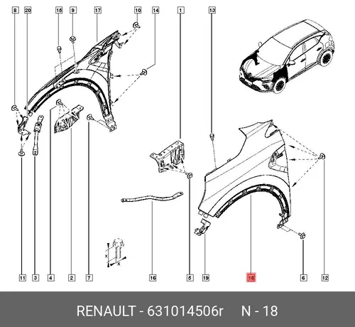 AILE AV G ASS 631014506R RENAULT