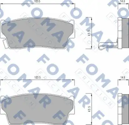 Тормозные колодки дисковые FOMAR 51623781