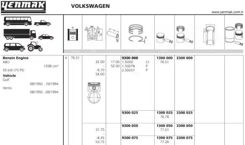 piston&pin \ 1300 075 YENMAK