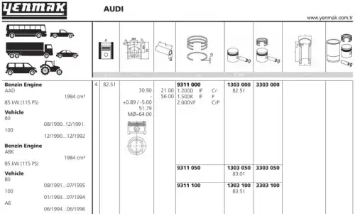 piston&pin \ 1303 100 YENMAK