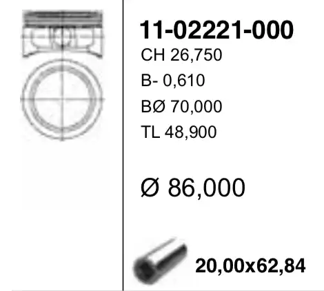 piston&pin \ 11-02221-000 YENMAK