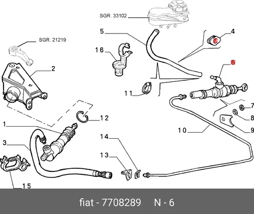 Цилиндр сцепления ALFA ROMEO 7708289