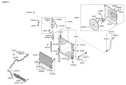 fan ass'y (radiator) \HYUNDAI 253802J100
