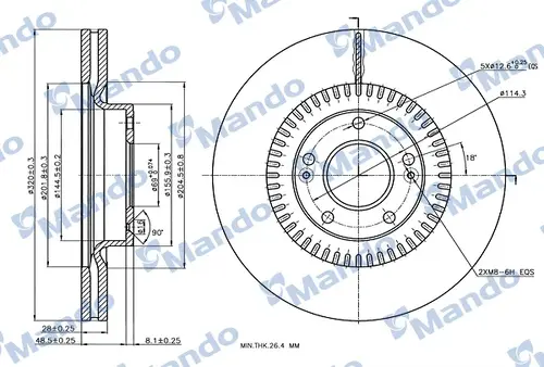 Тормозной диск MANDO MBC030288