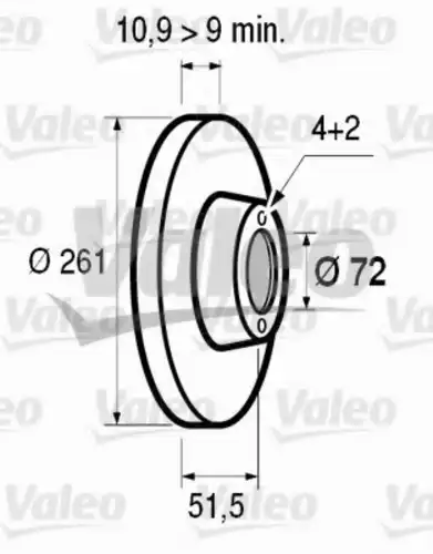 Тормозной диск VALEO 186106