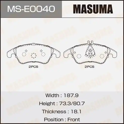 Тормозные колодки дисковые MASUMA MS-E0040