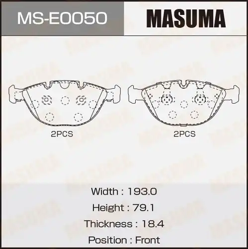 Тормозные колодки дисковые MASUMA MS-E0050
