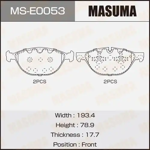 Тормозные колодки дисковые MASUMA MS-E0053