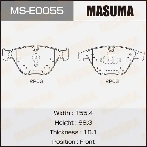 Тормозные колодки дисковые MASUMA MS-E0055