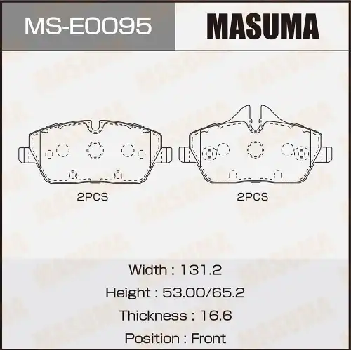 Тормозные колодки дисковые MASUMA MS-E0095