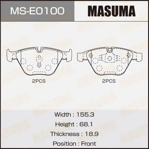 Тормозные колодки дисковые MASUMA MS-E0100