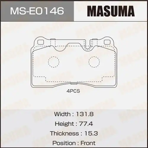 Тормозные колодки дисковые MASUMA MS-E0146