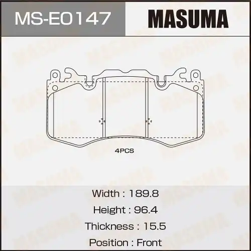 Тормозные колодки дисковые MASUMA MS-E0147