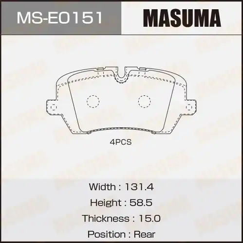 Тормозные колодки дисковые MASUMA MS-E0151