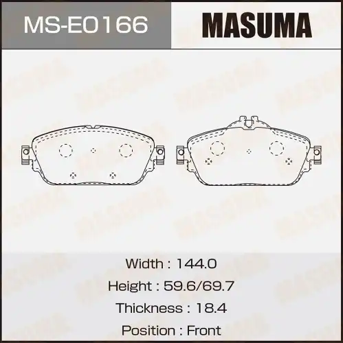Тормозные колодки дисковые MASUMA MS-E0166