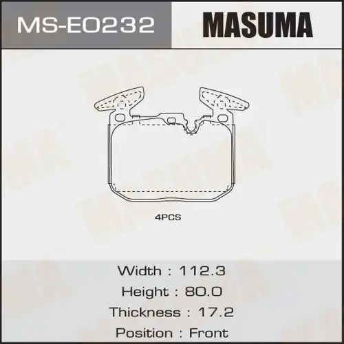 Тормозные колодки дисковые MASUMA MS-E0232