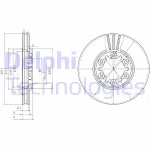 Тормозной диск DELPHI BG3132 вентилируемый , задняя ось