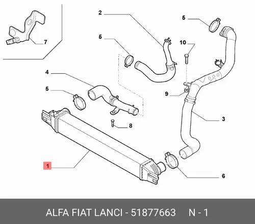 Интеркулер ALFA ROMEO 51877663