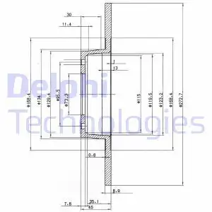 Тормозной диск DELPHI BG2015 полный , передняя ось