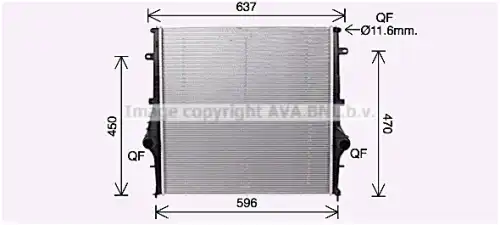 Радиатор системы охлаждения двигателя AVA AL2146