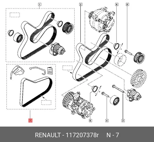 BELT-ALTNTR 117207378R RENAULT