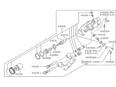 Суппорт тормозной NISSAN 4400158Y00