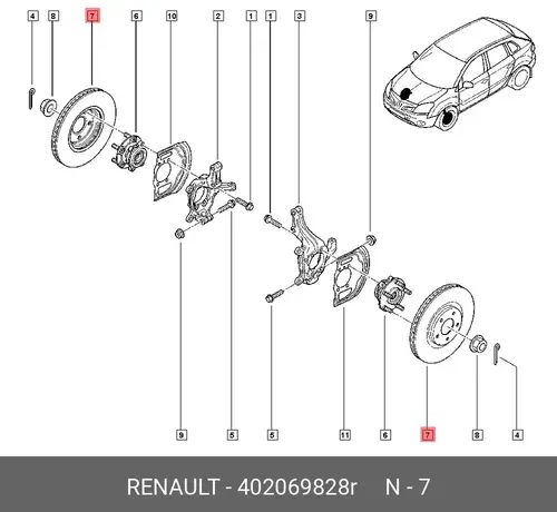 Тормозной диск RENAULT 402069828R
