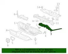 GARNISH ASSY., L. FR. GRILLE UPPER 71185TLAA60 HONDA