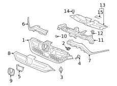 GARNISH ASSY., L. FR. GRILLE UPPER 71185TLAA60 HONDA