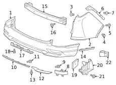 71501TLAA70 FACE. RR. BUMPER LOW HONDA