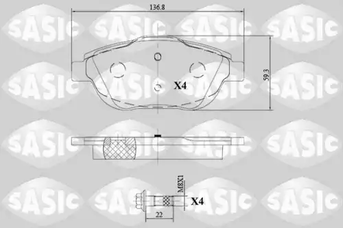 Тормозные колодки дисковые SASIC 6210078