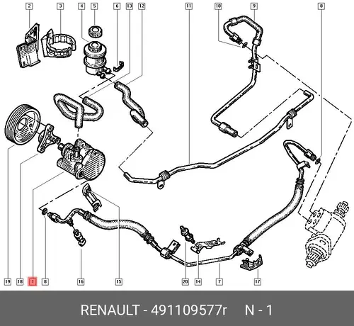 Насос гидроусилителя руля RENAULT 491109577R