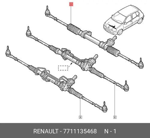 Рулевая рейка RENAULT 7711135468