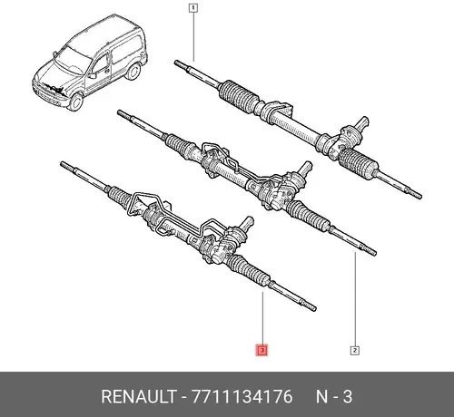 Рулевая рейка RENAULT 7711134176