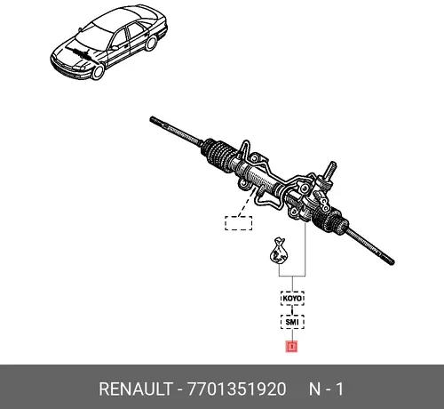 Рулевая рейка RENAULT 7701351920