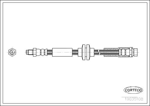 шланг тормозной задн. Volv 19035108 CORTECO