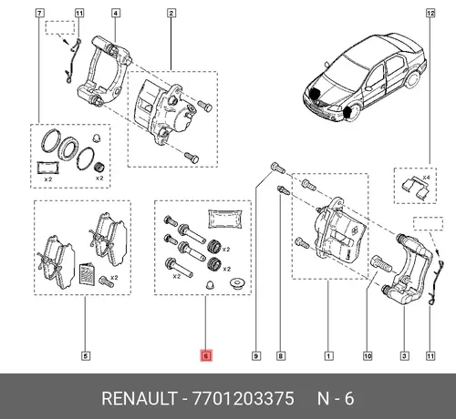  НАПРАВЛЯЮЩАЯ 7701203375 RENAULT