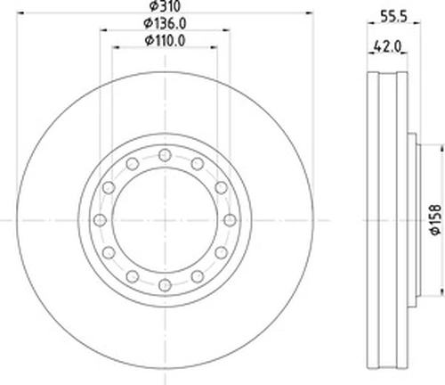 Тормозной диск MINTEX MDC2967C вентилируемый ,