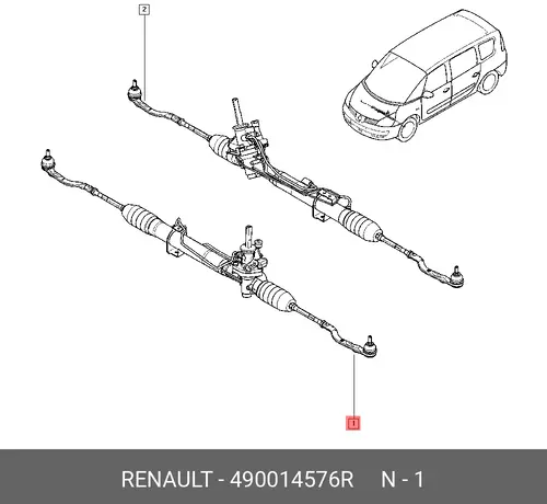 Рулевая рейка RENAULT 490014576R