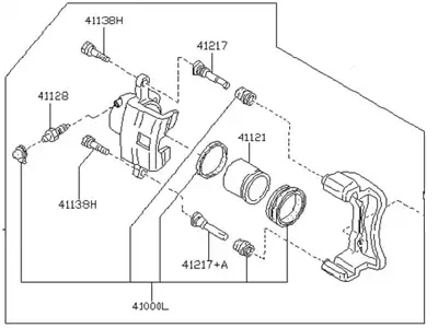 Тормозной суппорт 41011AU002 NISSAN