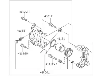 Тормозной суппорт 41001AU002 NISSAN