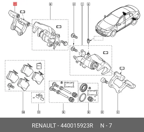 скоба суппорта 440015923R RENAULT