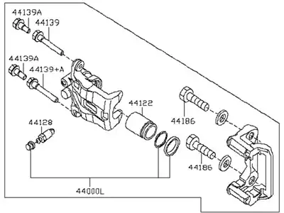 СУППОРТ ДИСКОВОГО ТОРМОЗА 44001EB30A NISSAN