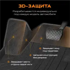 Коврики в салон REZKON 4529050400 Renault Duster 2021-н.в. 4 шт., черный