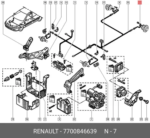 Датчик ABS RENAULT 7700846639