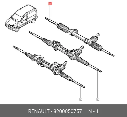 Рулевая рейка RENAULT 8200050757