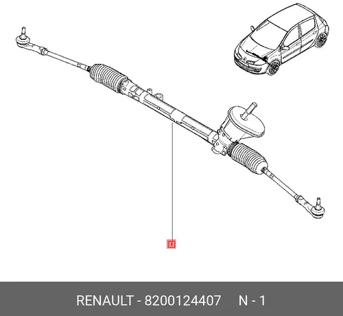 Рулевая рейка RENAULT 8200124407