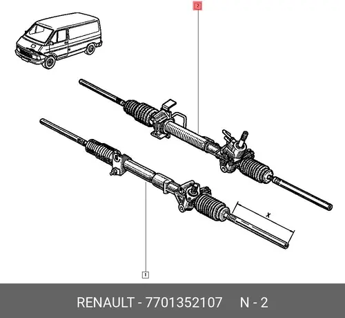 Рулевая рейка RENAULT 7701352107